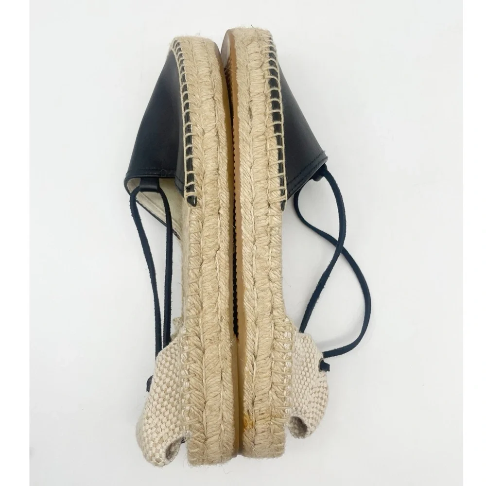 Soludos black leather espadrills.  Size 10 - Picture 7 of 10